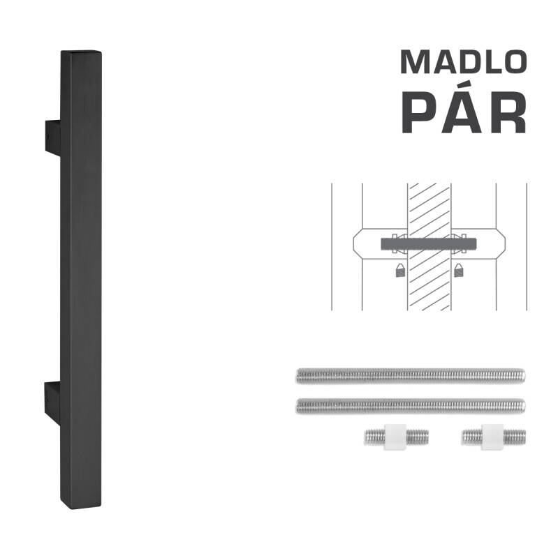 KVAKA MP šifra K31 25x25 mm UN - par (BS - crna mat)