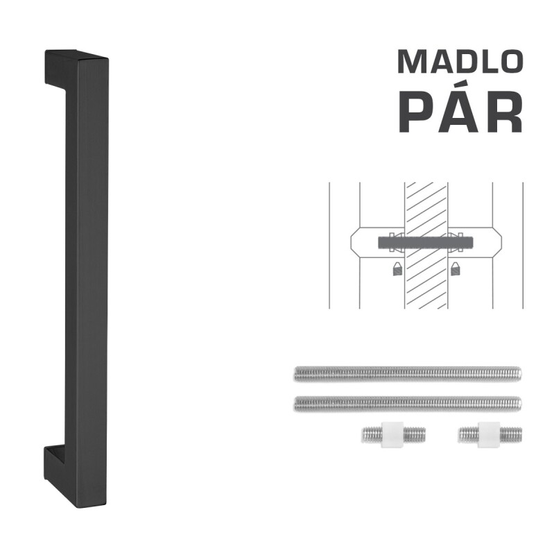 RUČICA MP šifra K02K 25x25 mm - UN par (BS - Mat crna)