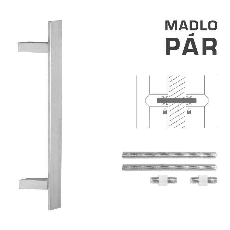 RUČICA MP šifra K41Z 40x10 mm UN - par (BN - Četkani nehrđajući čelik)