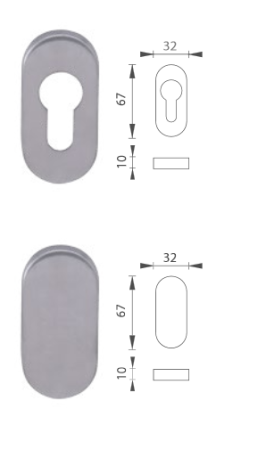 Rozeta za vrata MP Rosette-UOR (BRUŠENI INOX)