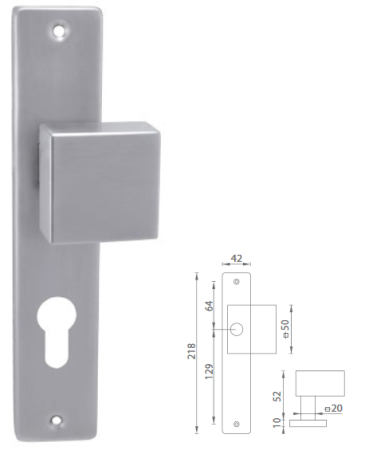 AKCIJA Okov za vrata MP Madlo-SH (BRUŠENI INOX)