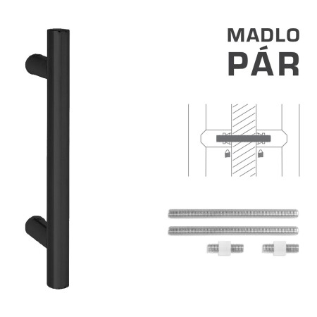 MP FT - RUČKA šifra K00 Ø 25 mm UN (BS - crna mat) - par