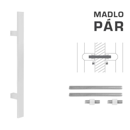 RUČICA MP šifra K41S 40x10 mm UN - par (WS - Bijela mat)