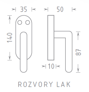 Prozorski okovi ACT međuosovinski razmak lakirani (BIJELI)