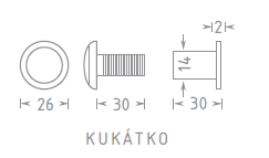 Špijunka za vrata ACT 180° uključujući poklopac (KROM)