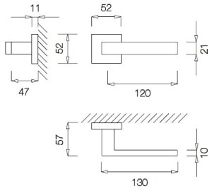 Okov za vrata MP Square-HR 2275Q (NP - Nickel pearl)