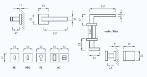 Okov za vrata MP Square-HR 2275Q (NP - Nickel pearl)