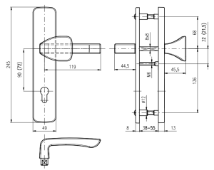 Sigurnosni okovi ROSTEX BK 802 ASTRA (MAT INOX)