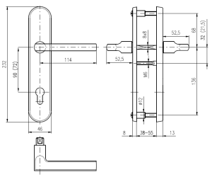 Sigurnosni okovi ROSTEX BK 807/O BRIT (MAT INOX)