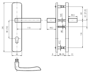 Sigurnosni okovi ROSTEX BK 807 ASTRA (KROMIRANI INOX)