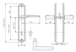 Okov za vrata ROSTEX ATLANTIS (SJAJNI KROM - INOX)