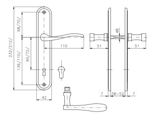 Okov za vrata ROSTEX ELEGANT (SJAJNI KROM - INOX)