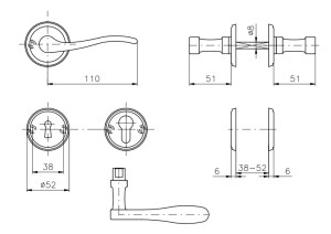 Okov za vrata ROSTEX ELEGANT/S (SJAJNI KROM - INOX)