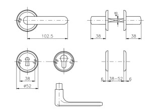 Okov za vrata ROSTEX EXCLUSIVE/S (SJAJNI KROM - INOX)