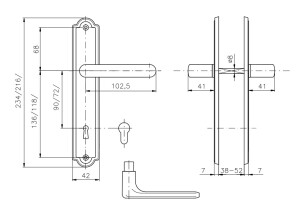 Okov za vrata ROSTEX GRACIA (SJAJNI KROM - INOX)