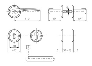 Okov za vrata ROSTEX IDEAL/S (SJAJNI KROM - INOX)