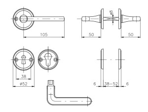 Okov za vrata ROSTEX KLASIK/S (SJAJNI KROM - INOX)