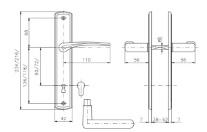 Okov za vrata ROSTEX KREDO (SJAJNI KROM - INOX)