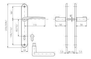 Okov za vrata ROSTEX SONET (SJAJNI KROM - INOX)