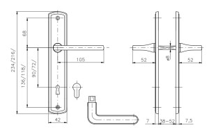 Okov za vrata ROSTEX STRATO (SJAJNI KROM - INOX)