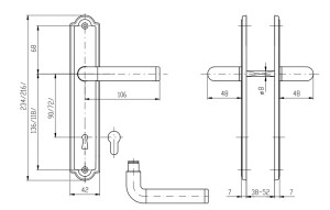 Okov za vrata ROSTEX VIKTORIA (SJAJNI KROM - INOX)