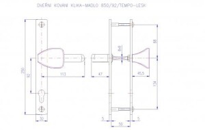 Okov za vrata ROSTEX 850 TEMPO (MAT INOX)