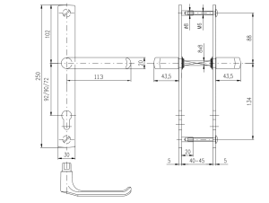 Okov za vrata ROSTEX 850 TEMPO (MAT INOX)