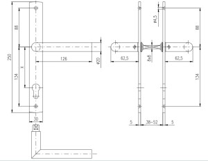 Okov za vrata ROSTEX 850 MONZUN (MAT INOX)