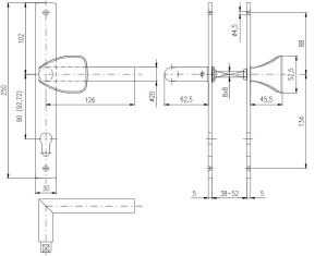 Okov za vrata ROSTEX 850 MONZUN (MAT INOX)