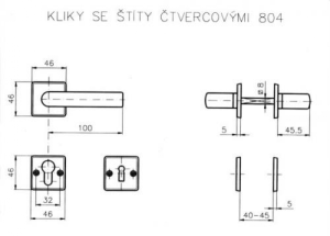 Građevinski okovi ROSTEX 804 kvadratni (KROM SJAJNI INOX)