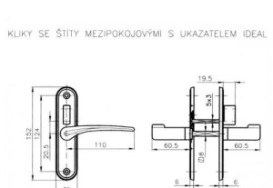 Okov za unutarnja vrata ROSTEX IDEAL (KROMIRANI INOX)