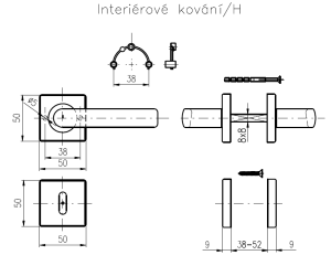 Okov za vrata ROSTEX TORINO/H (MAT INOX)