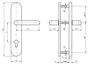 Sigurnosni okovi ROSTEX BK RX 807-50 EXCLUSIVE (INOX MAT TITAN)