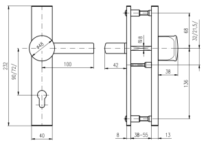 Sigurnosni okovi ROSTEX BK 802/O BARYT (INOX MAT TITAN GOLD)