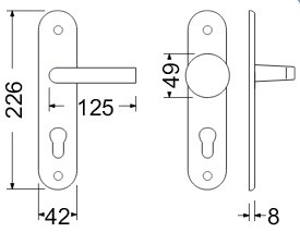 AKCIJA Okov za vrata RICHTER SABRINA (F1) - PZ - razmak 72 mm, kvaka/kvaka