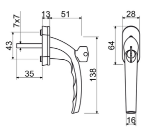 Okov za prozore RICHTER RHW L 009 (F1, F4, F9, BIJELA, ANTRACIT, CRNA)