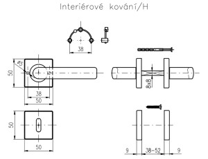 Okov za vrata ROSTEX BOLOGNA/H (MAT INOX)