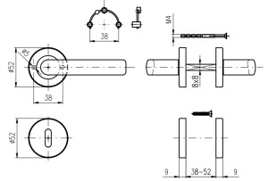 Okov za vrata ROSTEX FERARA (MAT INOX)