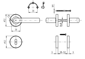 Okov za vrata ROSTEX NAPOLI (MAT INOX)