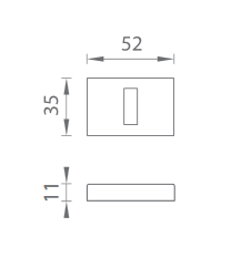 Rozeta za vrata MP TI RT 52x35 mm (OCS)