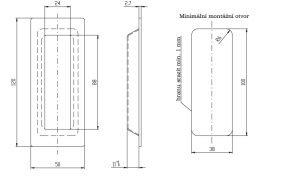 Školjka za klizna vrata ROSTEX kvadratna 120 mm (MAT INOX, CRNI)