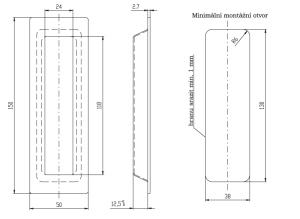 Školjka za klizna vrata ROSTEX kvadratna 150mm (MAT INOX, CRNI)