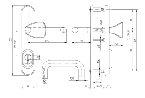 Sigurnosni okovi ROSTEX BK R1/O BRAVO (INOX MAT TITAN)