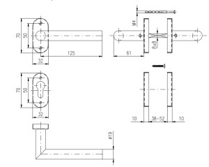 Okov za vrata ROSTEX ALBACETE ovalni (MAT INOX)