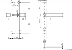 Okov za vrata 850 SURIVAL-30 (MAT INOX) kvaka