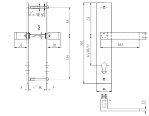 Okov za vrata 850 SURIVAL-46 (MAT INOX) kvaka