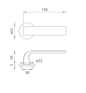 Okov za vrata MP CINTO - R 2732 5S (NP - Nickel pearl)