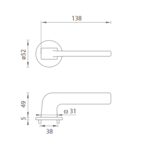 Okov za vrata MP DARA - R 4007 5S (T - Titanium)