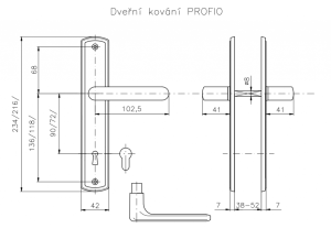 Okov za vrata ROSTEX PROFIO (MAT INOX)