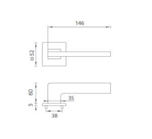 Okov za vrata MP Junior HR 4140Q 5 S (BS - mat crna)